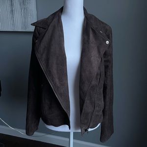 New! Deep brown suede moto jacket